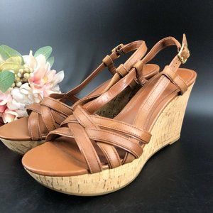 Lauren Ralph Lauren Quaylin Wedges Brown Tan 7.5